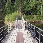 Cycling near Buntzen Lake, British Columbia, Canada.