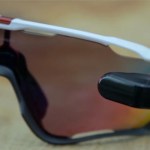 The Garmin Varia Vision attached to cycling glasses. They ship with attachments to enable them to be attached to any pair of glasses