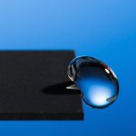 Hydrophobic material repels water