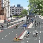 Artist's impression of the proposed bike superhighways in London