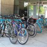 Bikes parked outside Ballard Building - Sea to River Route, Burnaby